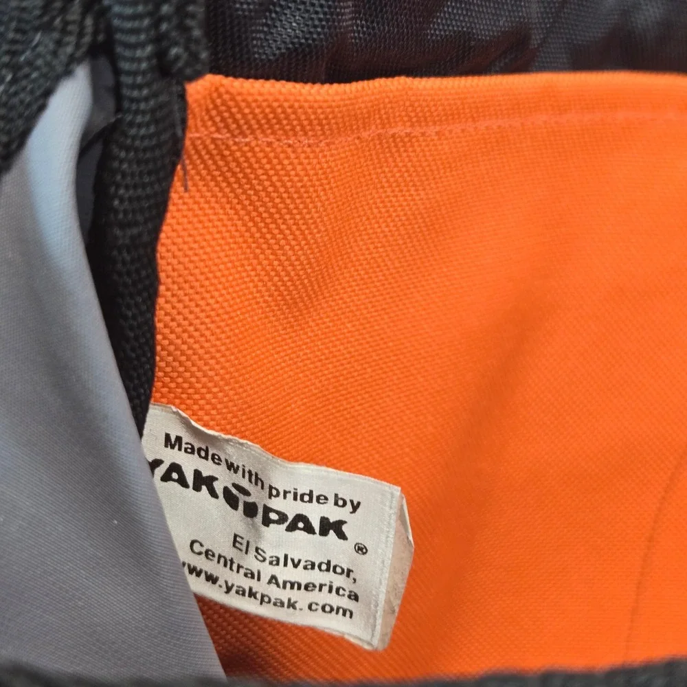 Yak Pak Messenger Bag Grey Plaid Orange Lining Laptop Sleeve Crossbody Y2K